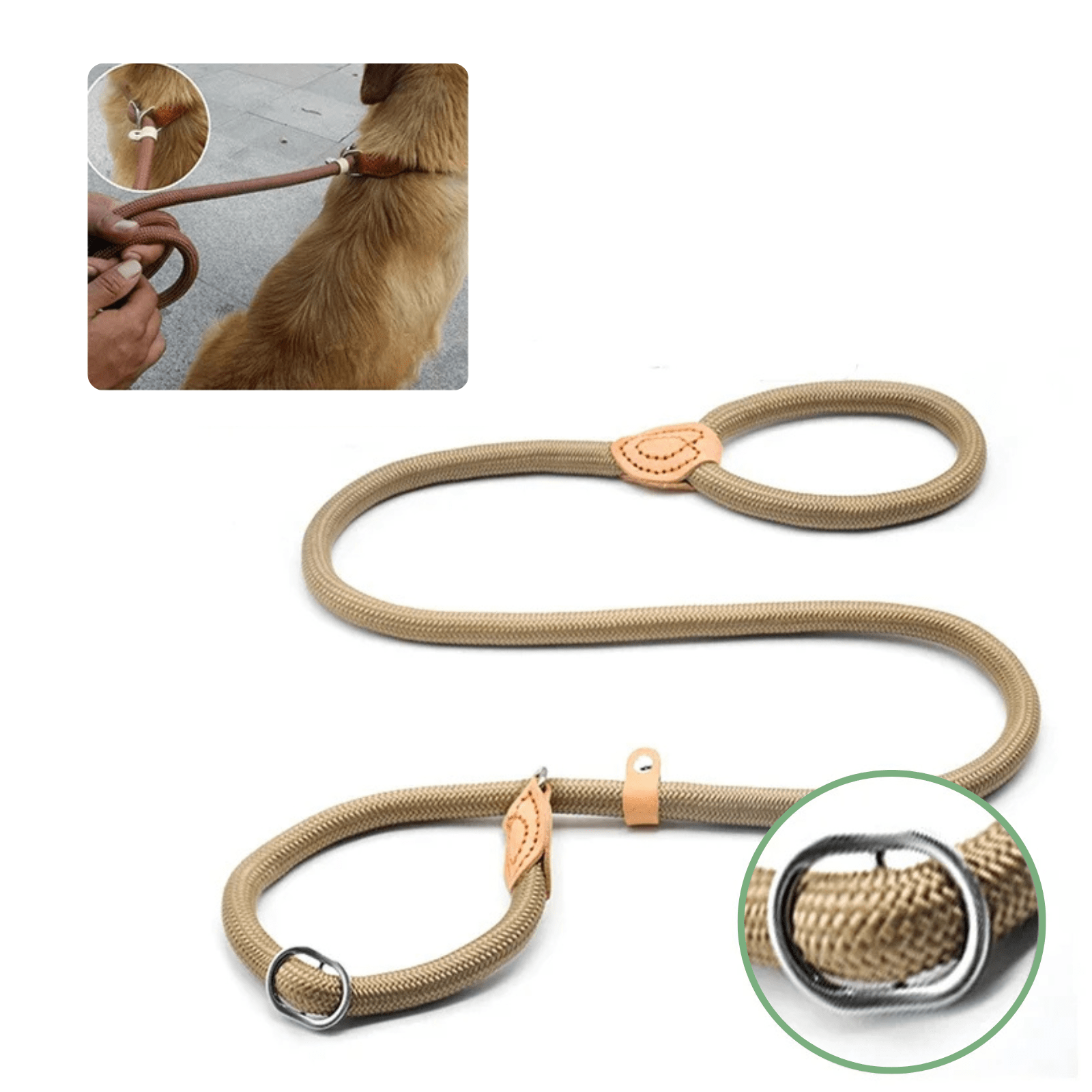 Adjustable Slip Leash for Medium to Large Dogs – Durable Braided Design for Training and Daily Walks 3