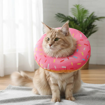 Adjustable Soft Dog and Cat Collar for Post-Surgery Recovery – Protective Donut Design 2