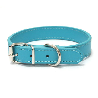 Adjustable Solid PU Leather Dog Collar for Comfort and Durability 11