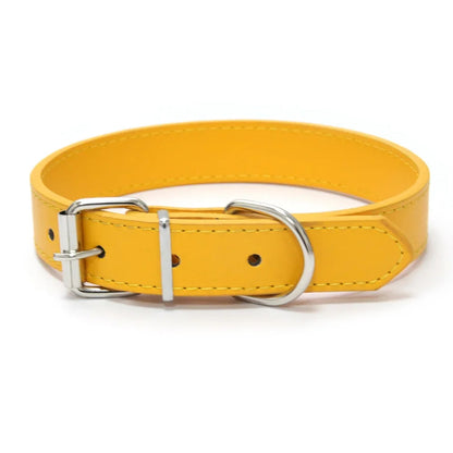 Adjustable Solid PU Leather Dog Collar for Comfort and Durability 16