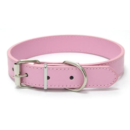 Adjustable Solid PU Leather Dog Collar for Comfort and Durability 18