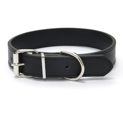 Adjustable Solid PU Leather Dog Collar for Comfort and Durability 19