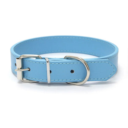 Adjustable Solid PU Leather Dog Collar for Comfort and Durability 6