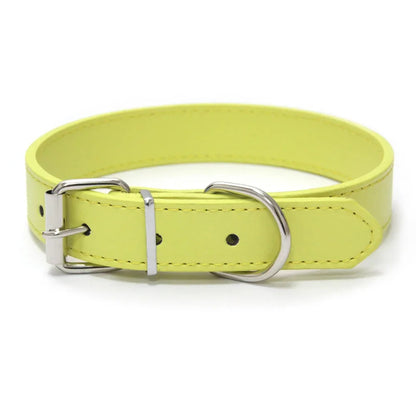 Adjustable Solid PU Leather Dog Collar for Comfort and Durability 7
