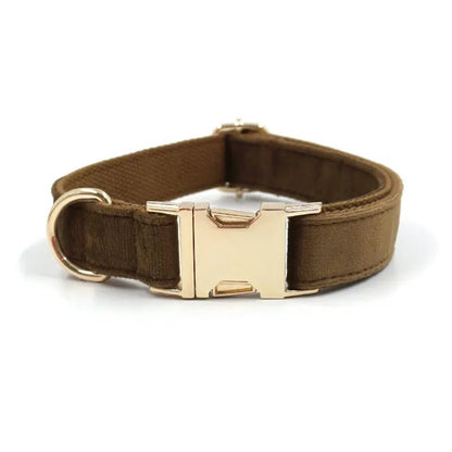 Adjustable Suede Dog Collar with Poop Bag Holder – Stylish Velvet and Polyester Accessory for Small to Large Dogs 2