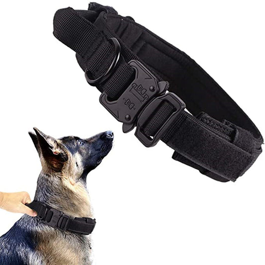 Adjustable Tactical Dog Collar and Leash Set with Padded Lining and Heavy Duty Clasp - Multiple Colors Available 0