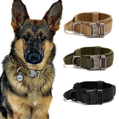 Adjustable Tactical Dog Collar and Leash Set with Padded Lining and Heavy Duty Clasp - Multiple Colors Available 1