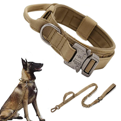 Adjustable Tactical Dog Collar and Leash Set with Padded Lining and Heavy Duty Clasp - Multiple Colors Available 6