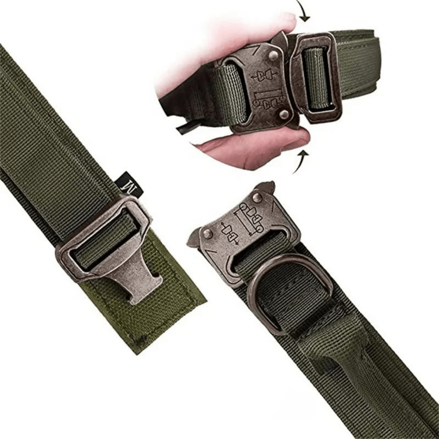 Adjustable Tactical Dog Collar and Shock-Absorbing Bungee Leash Set for Medium to Large Dogs - Reflective Design, Comfortable Nylon and Cotton 6
