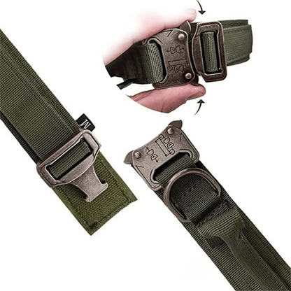 Adjustable Tactical Dog Collar and Shock-Absorbing Bungee Leash Set for Medium to Large Dogs - Reflective Design, Comfortable Nylon and Cotton 6