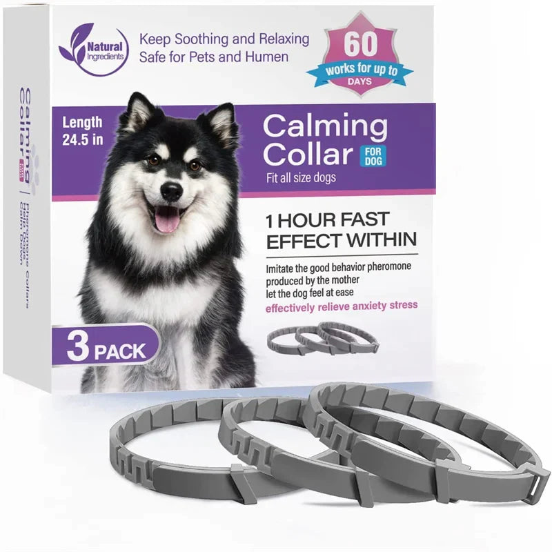 Adjustable Waterproof Dog Calming Collar for Anxiety Relief – 25 Inches, Clinically Proven, Fast-Acting, Suitable for All Breeds 0
