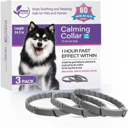 Adjustable Waterproof Dog Calming Collar for Anxiety Relief – 25 Inches, Clinically Proven, Fast-Acting, Suitable for All Breeds 0
