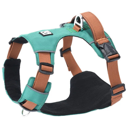 Adjustable Waterproof Dog Harness with Reflective Accents for Medium to Large Breeds – Comfortable Soft Padding and Secure Leash Attachment 0