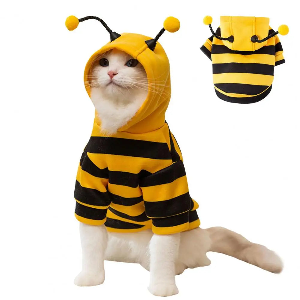 Adorable Bee Pet Hoodie for Small and Medium Dogs and Cats – Warm and Cozy Costume 0