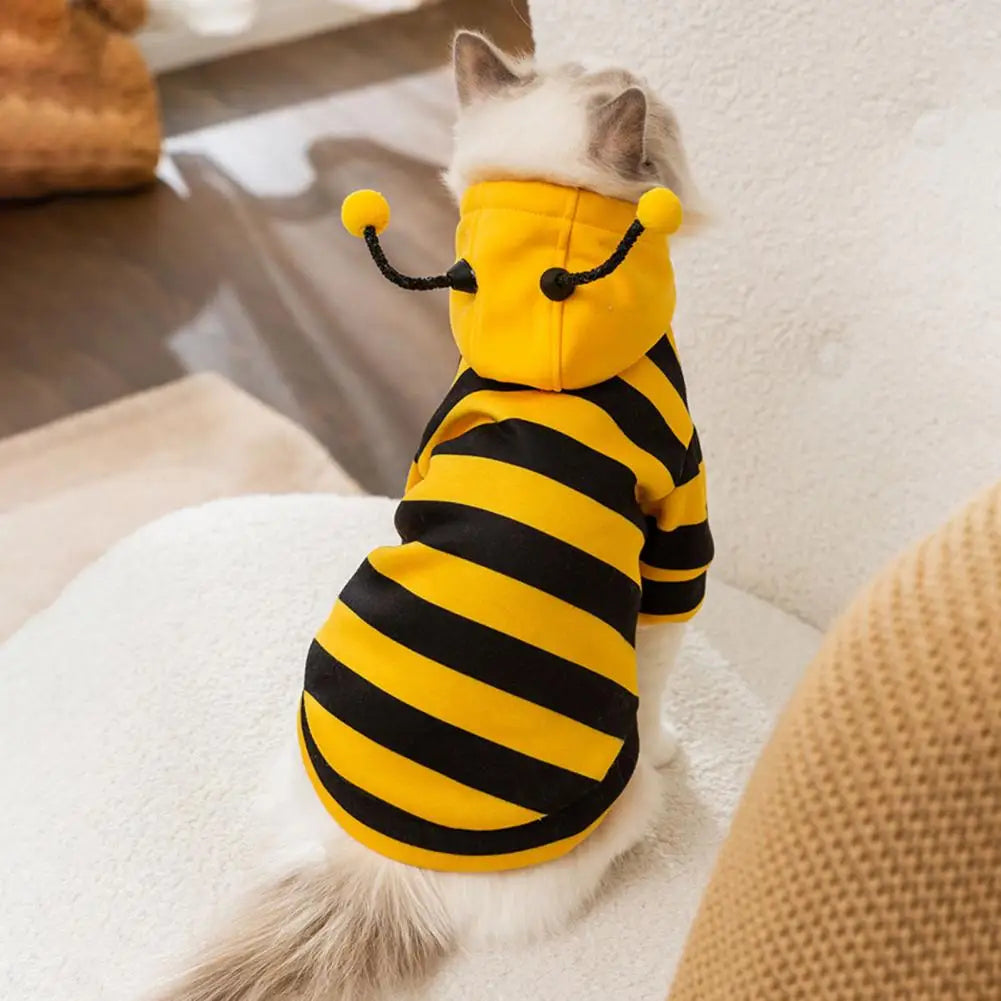 Adorable Bee Pet Hoodie for Small and Medium Dogs and Cats – Warm and Cozy Costume 1