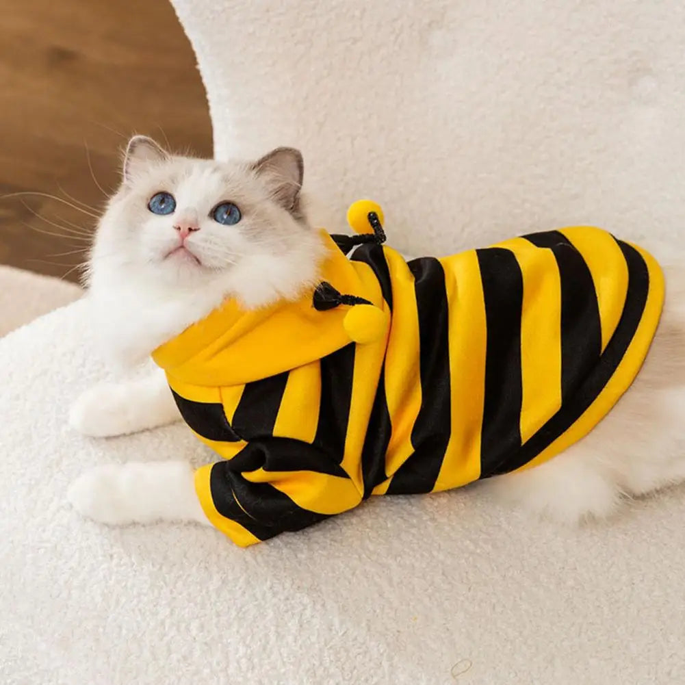 Adorable Bee Pet Hoodie for Small and Medium Dogs and Cats – Warm and Cozy Costume 2