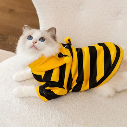 Adorable Bee Pet Hoodie for Small and Medium Dogs and Cats – Warm and Cozy Costume 2