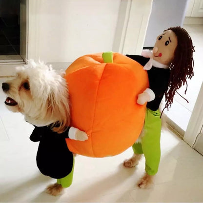 Adorable Dog Pumpkin Costume for Halloween – Comfortable and Warm Outfit for Small to Large Dogs 0