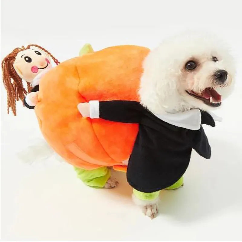 Adorable Dog Pumpkin Costume for Halloween – Comfortable and Warm Outfit for Small to Large Dogs 4