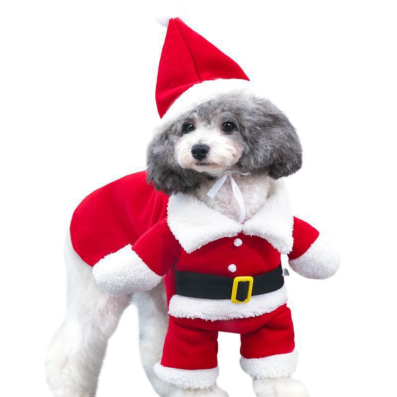 Adorable Santa Claus Costume for Small Pets – Cozy Winter Outfit for Dogs and Cats 0