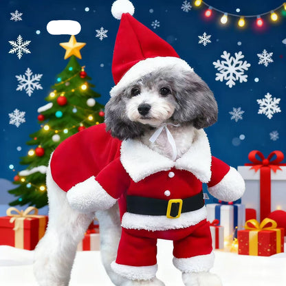 Adorable Santa Claus Costume for Small Pets – Cozy Winter Outfit for Dogs and Cats 2
