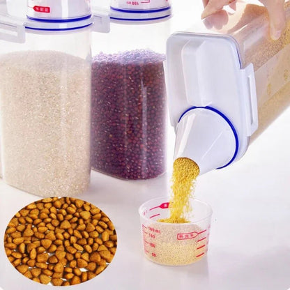 Airtight Dog Food Storage Container with Measuring Cup – Moisture-Resistant Plastic, 1.5kg & 2kg Sizes, Keeps Food Fresh 4