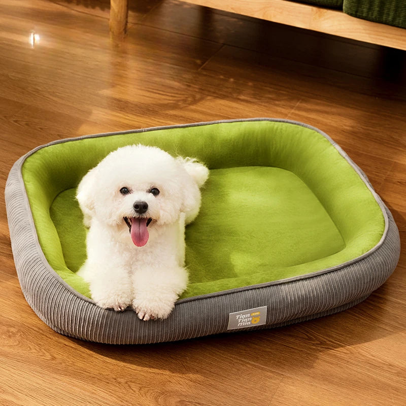 All-Season Dog Bed for Small to Medium Dogs – Soft Cotton with Detachable Cover 0