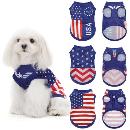 American Flag Dog Vest featuring a lightweight, adjustable design for comfortable wear during outdoor adventures, showcasing a patriotic theme. 6