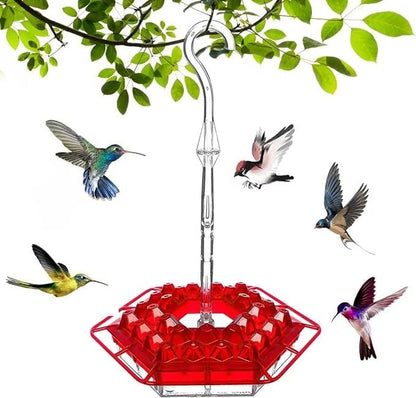 Ant-Proof Hanging Hummingbird Feeder with 30 Feeding Ports and Resting Perch 6