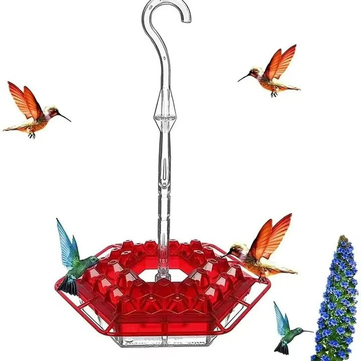 Ant-Proof Hanging Hummingbird Feeder with 30 Feeding Ports and Resting Perch 7