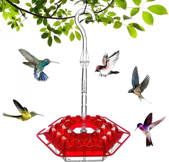 Ant Proof Hummingbird Feeder with 30 Feeding Ports – Durable UV-Resistant Design for Easy Cleaning 0