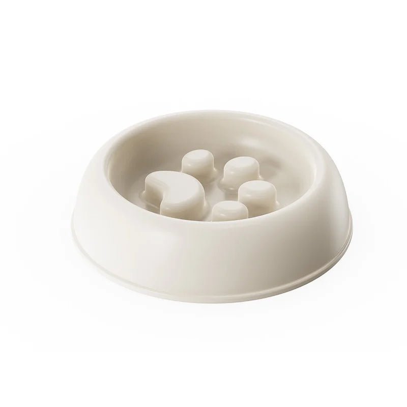 Anti-Gobble Slow Feeder Dog and Cat Bowl - Paw Print Design, Non-Slip, Dishwasher Safe, Promotes Healthy Eating 0