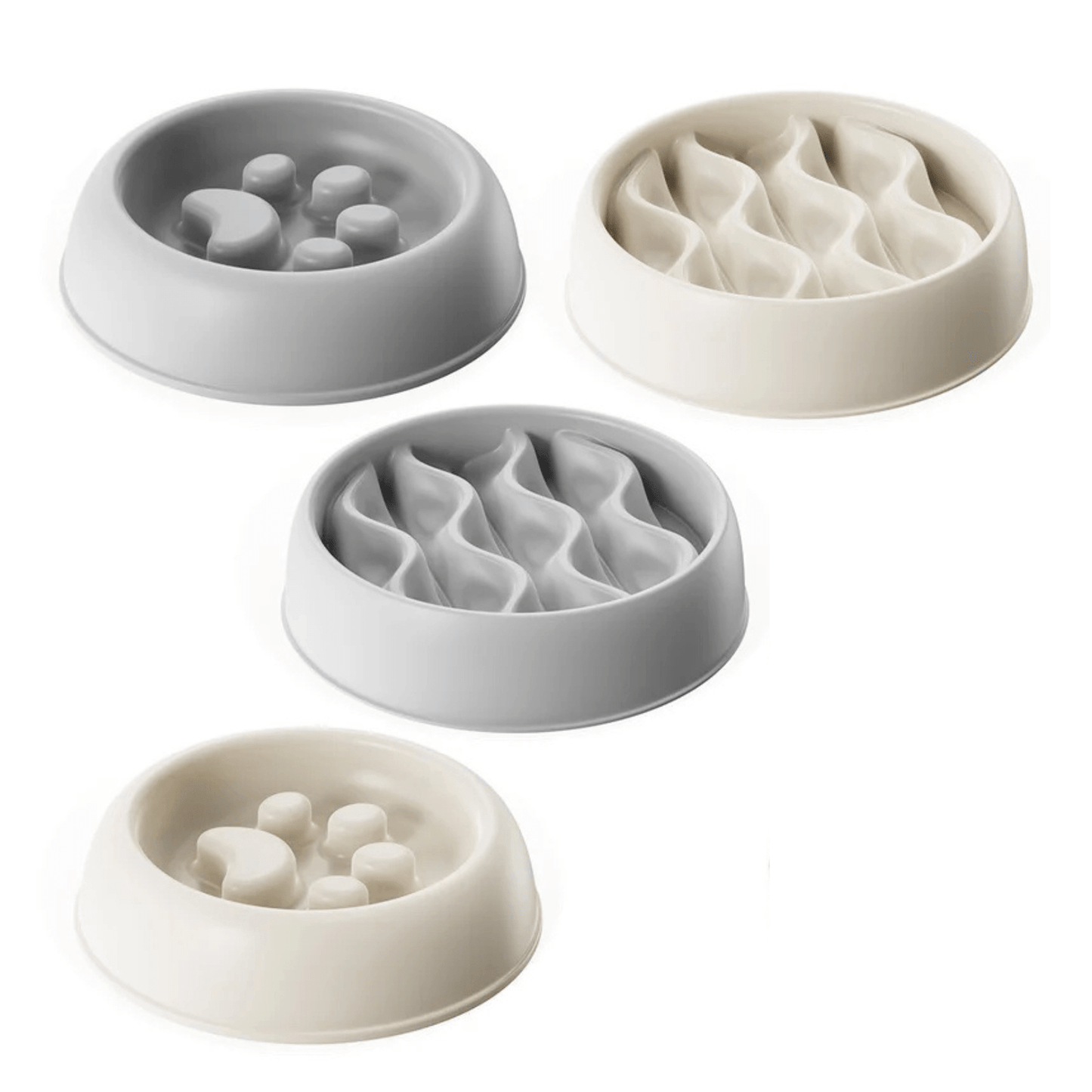 Anti-Gobble Slow Feeder Dog and Cat Bowl - Paw Print Design, Non-Slip, Dishwasher Safe, Promotes Healthy Eating 1