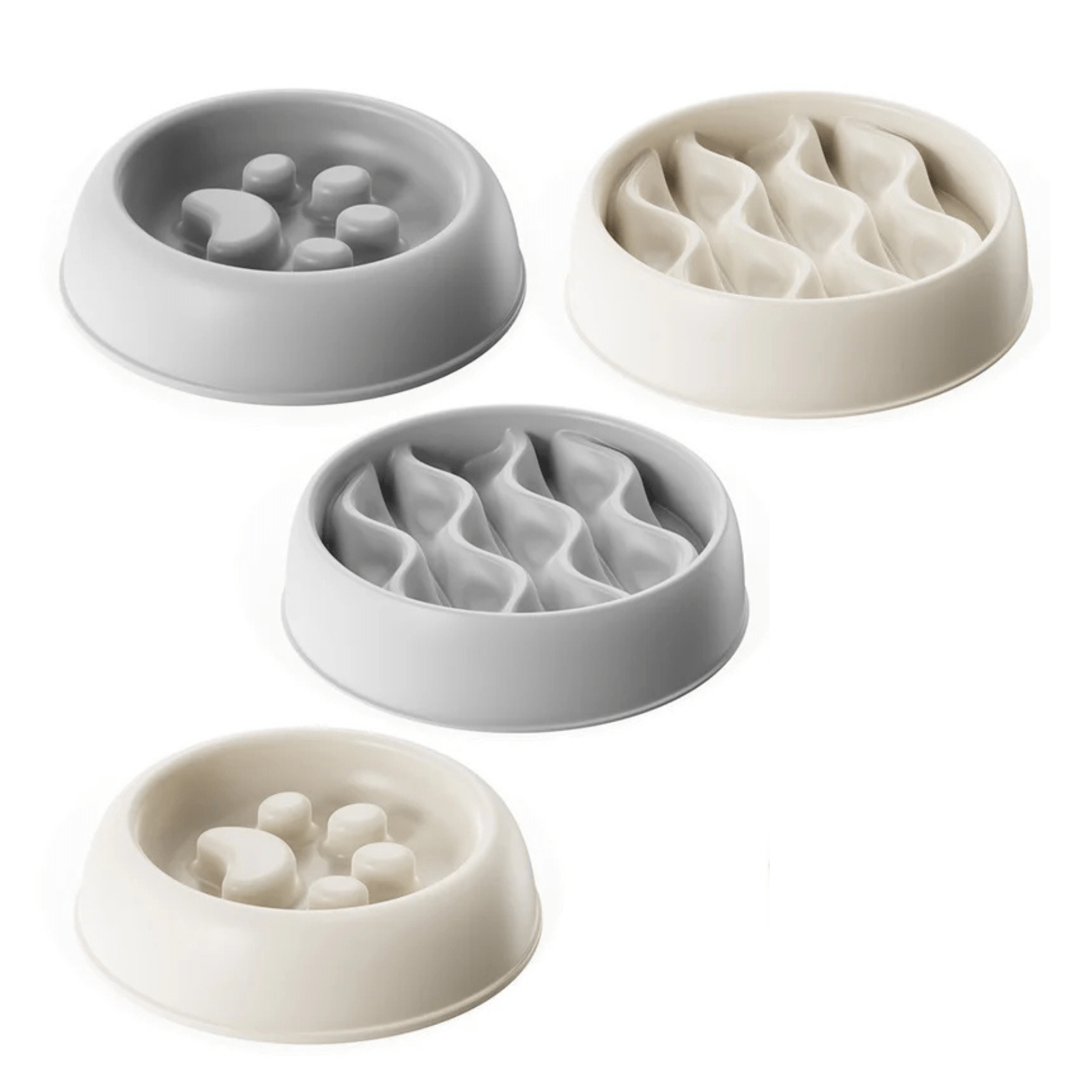 Anti-Gobble Slow Feeder Dog and Cat Bowl - Paw Print Design, Non-Slip, Dishwasher Safe, Promotes Healthy Eating 1