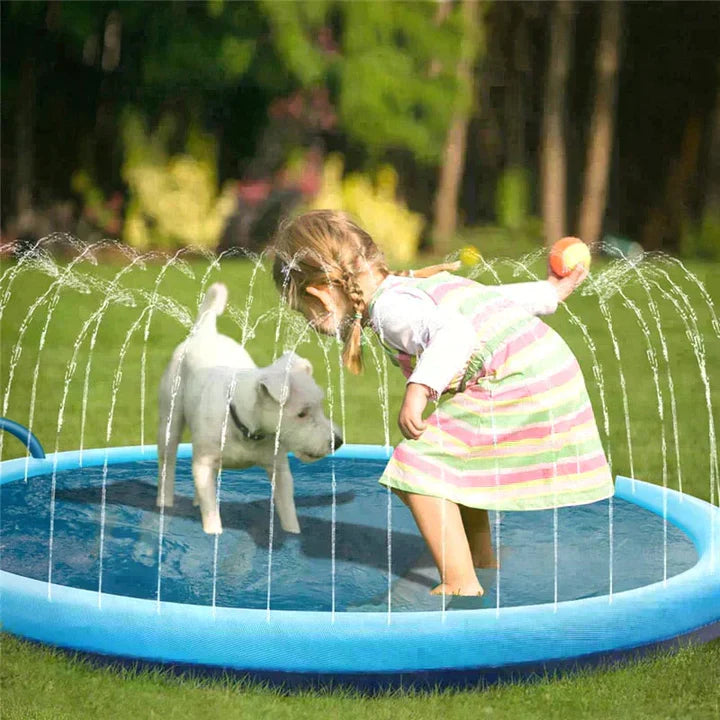 Anti-Slip Dog Splash Pad – Portable Sprinkler Mat for Kids and Pets 2