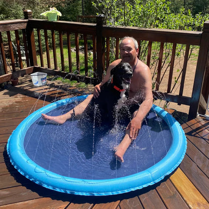 Anti-Slip Dog Splash Pad – Portable Sprinkler Mat for Kids and Pets 3