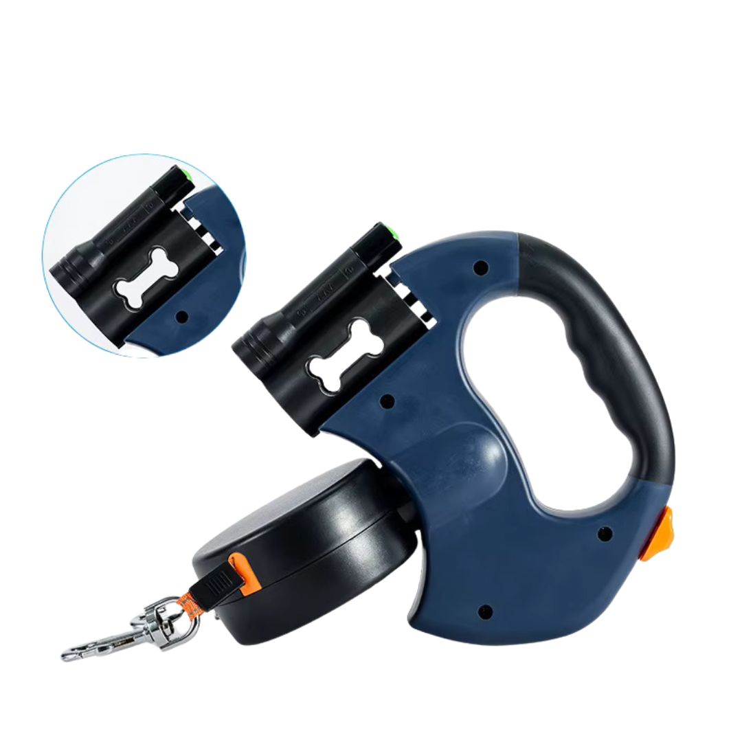 Anti-tangle double dog leash made from durable pet-safe materials, featuring adjustable length for easy walking with two dogs. 7