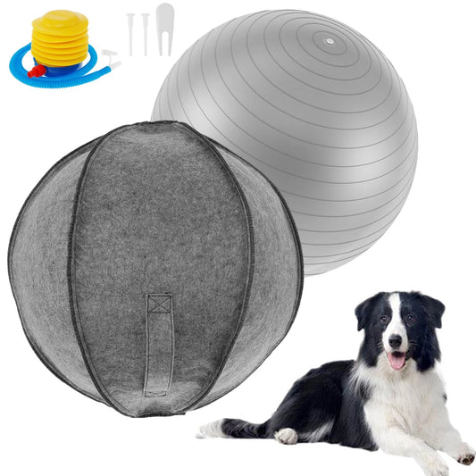 Aussie Herding Ball for Large Dogs – Durable PVC Toy with Soft Cover and Convenient Handle, 55 cm 0