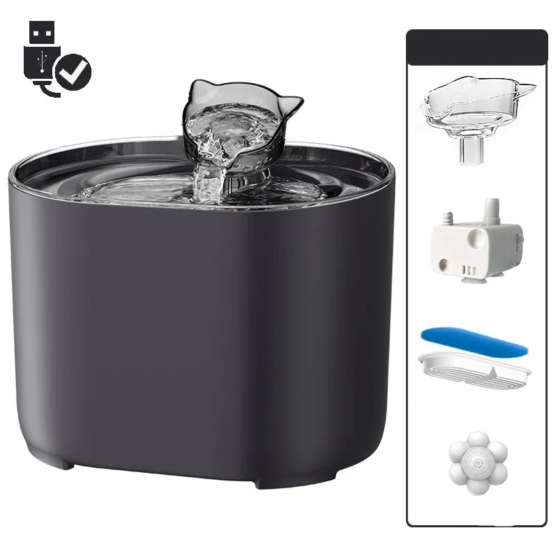 Automatic Cat and Dog Water Fountain with Smart Sensor – 2.2L Capacity, Ultra-Quiet Pump, and Efficient Filter System 7