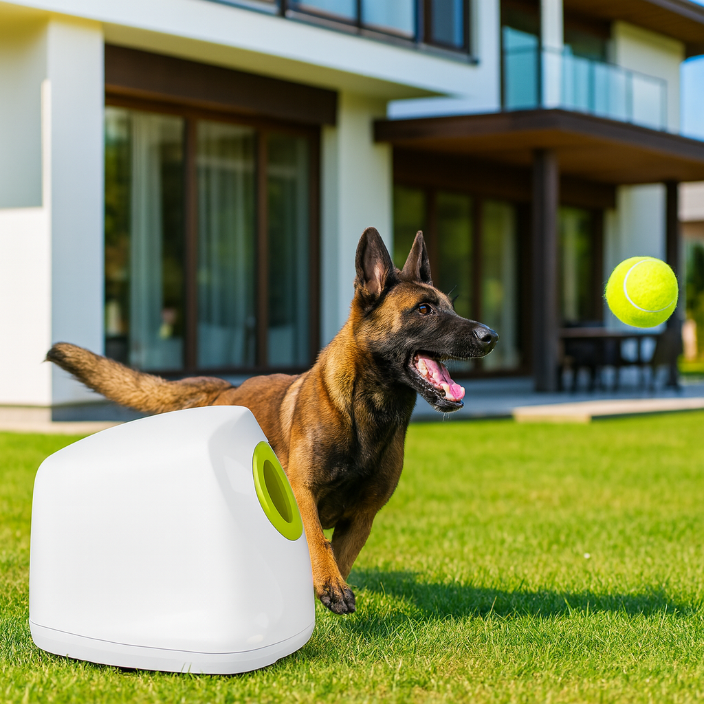 Automatic Dog Ball Launcher for Small Dogs – Interactive Fetch Machine with Adjustable Distance Settings and Motion Sensor Technology 0