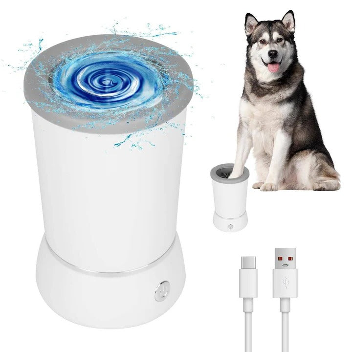 Automatic Dog Paw Cleaner with 360° Rotating Brush – Rechargeable Gentle Silicone Paw Washing Device 0