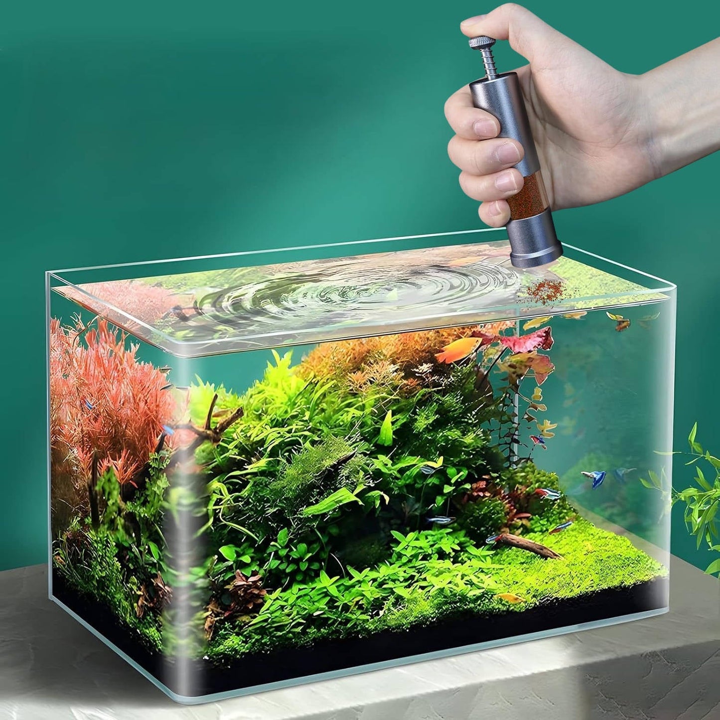 Automatic Fish Feeder with Precision Control for Small Aquariums - Compact Durable Design with Adjustable Depth Settings 0