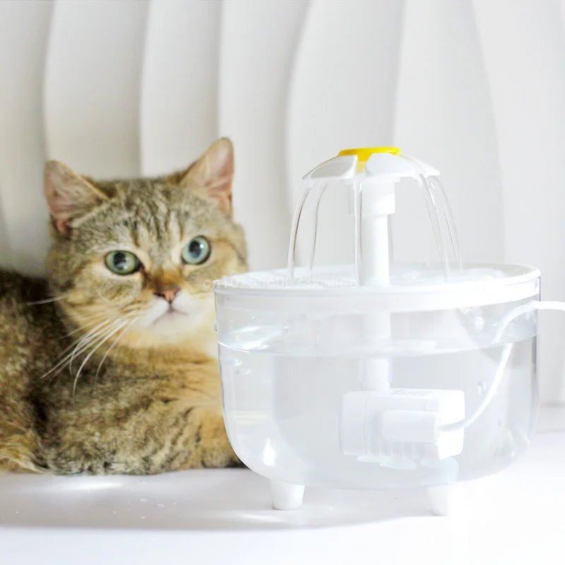Automatic Pet Drinking Fountain with Flower Design – 1.5L or 2L Capacity for Cats and Small Dogs 3