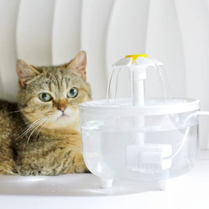 Automatic Pet Drinking Fountain with Flower Design – 1.5L or 2L Capacity for Cats and Small Dogs 3
