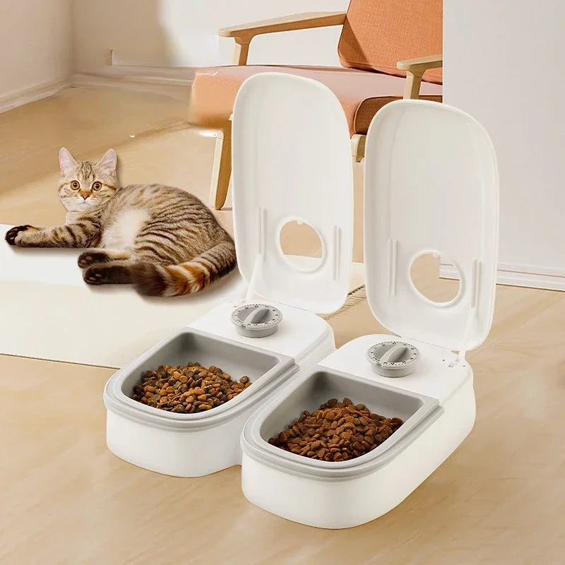 Automatic Pet Feeder with Cold Pack – 700ml Timed Double Bowl for Cats and Small Dogs 1