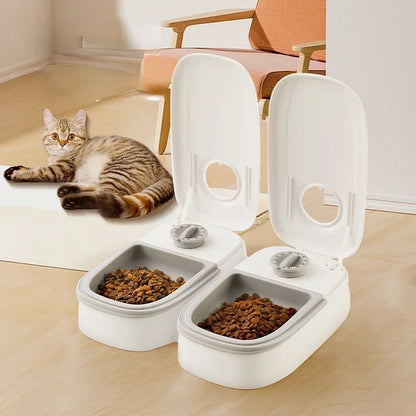 Automatic Pet Feeder with Cold Pack – 700ml Timed Double Bowl for Cats and Small Dogs 1