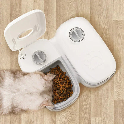 Automatic Pet Feeder with Cold Pack – 700ml Timed Double Bowl for Cats and Small Dogs 4