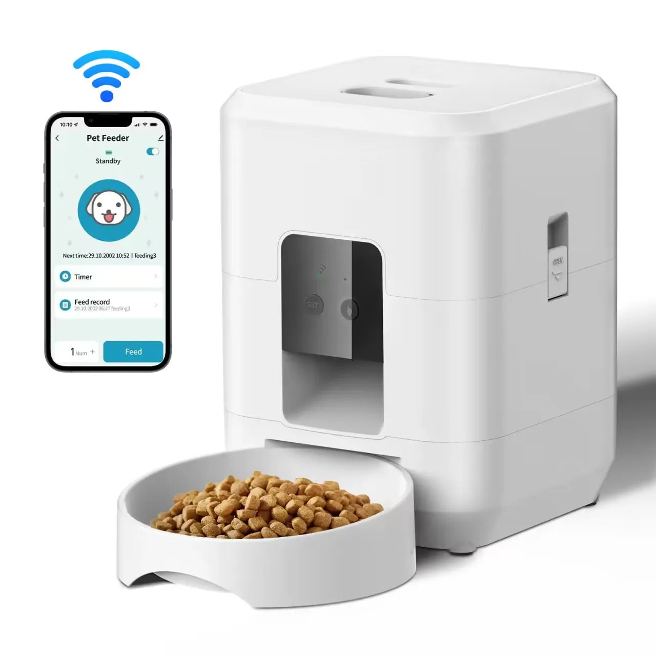 Automatic Pet Food Dispenser with Time Settings – WiFi and Button Control for Dogs and Cats 6