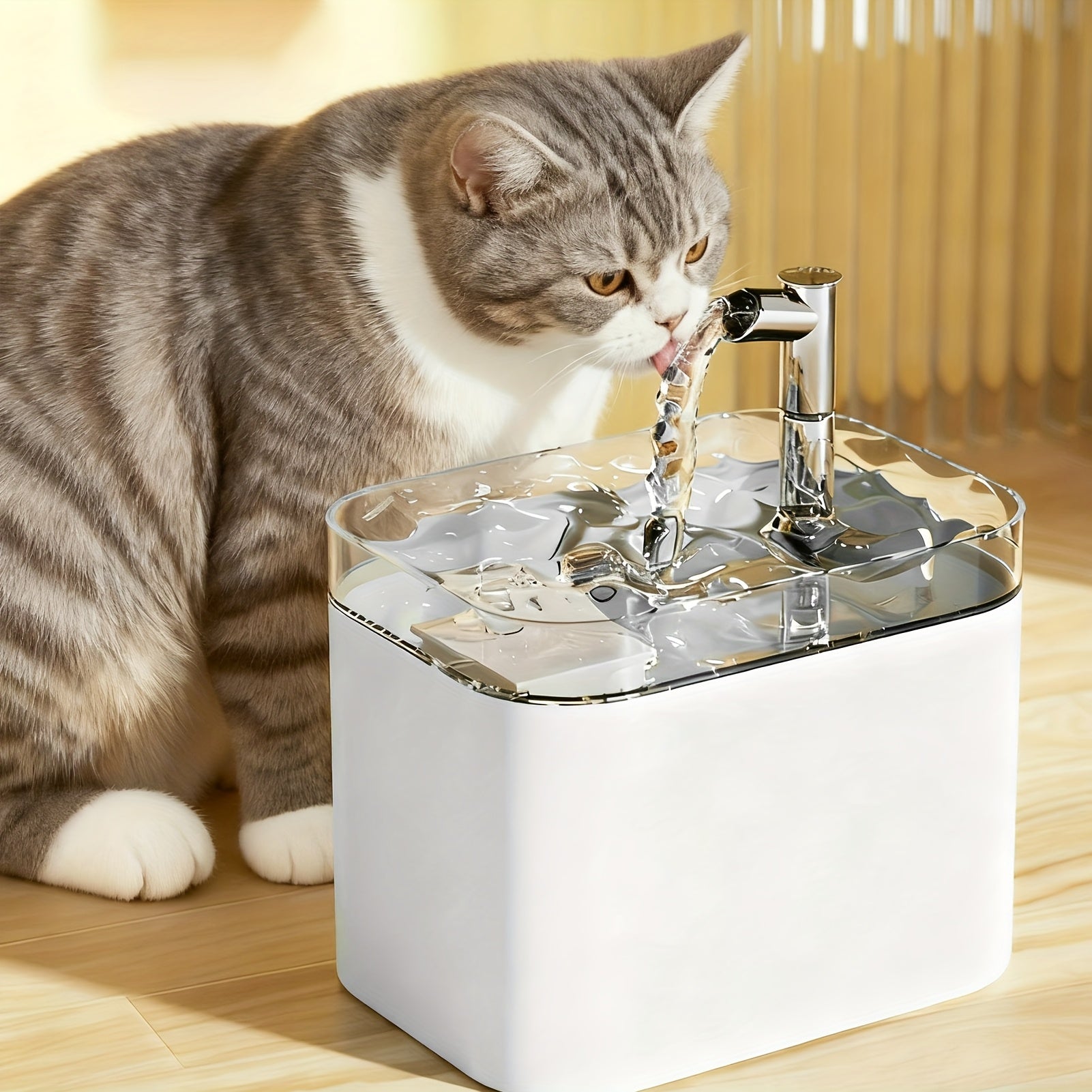 Automatic Pet Water Fountain with 1.5L capacity, featuring quiet circulation and USB power, designed for cats and dogs to stay hydrated. 1