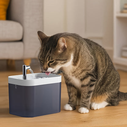 Automatic Pet Water Fountain with 1.5L capacity, featuring quiet circulation and USB power, designed for cats and dogs to stay hydrated. 6